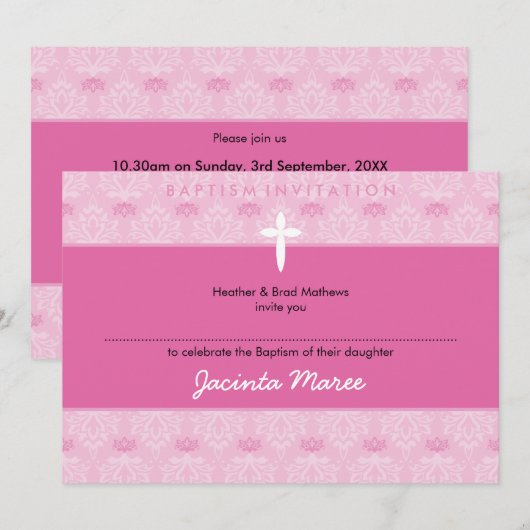 STIJLVOLLE DOOP NODIGT UIT:: 2aL Kaart (Voorkant / Achterkant)