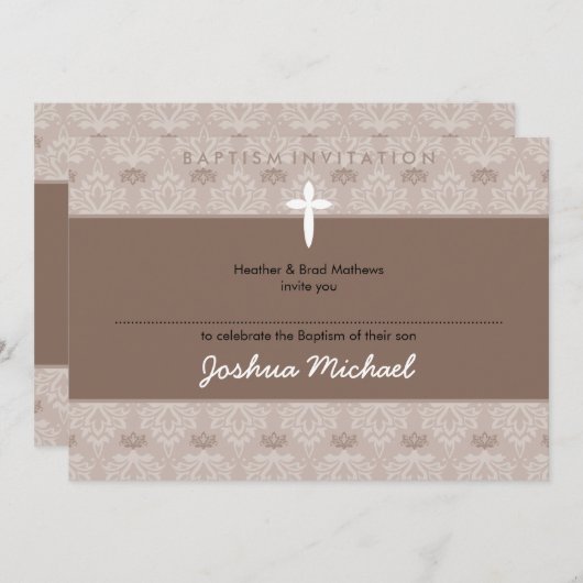 STIJLVOLLE DOOP NODIGT UIT::  4aL Kaart (Voorkant / Achterkant)