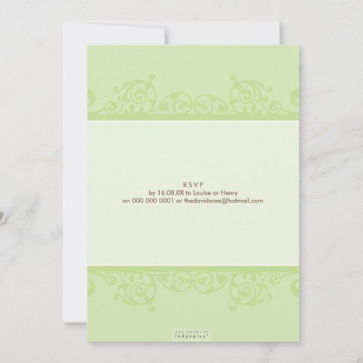 STIJLVOLLE DOOP NODIGT UIT:: elegant 1P Kaart (Achterkant)