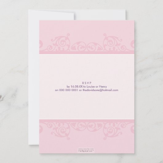 STIJLVOLLE DOOP NODIGT UIT:: elegant 2P Kaart (Achterkant)