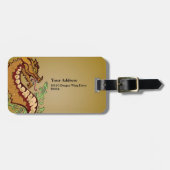 Stijlvolle draak bagagelabel (Voorkant horizontaal)