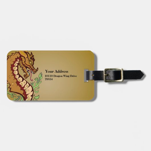 Stijlvolle draak bagagelabel (Voorkant horizontaal)