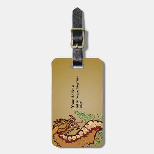 Stijlvolle draak bagagelabel (Voorkant verticaal)