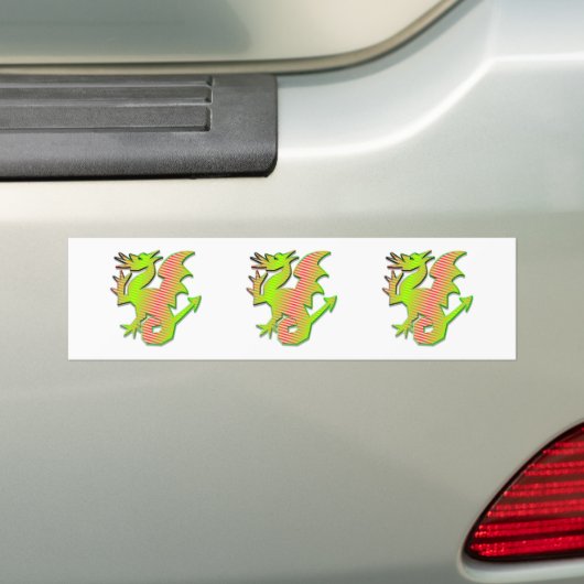 Stijlvolle draak bumpersticker (Op auto)
