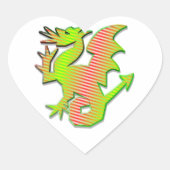 Stijlvolle draak hart sticker (Voorkant)