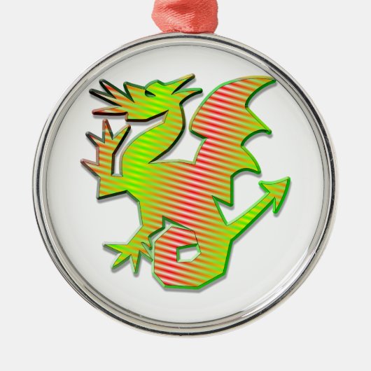 Stijlvolle draak metalen ornament (Voorkant)