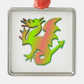 Stijlvolle draak metalen ornament (Voorkant)
