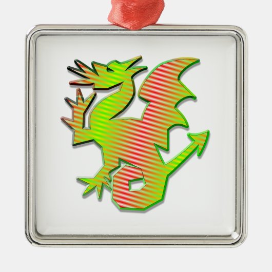 Stijlvolle draak metalen ornament (Voorkant)