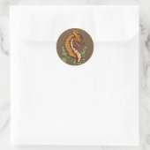 Stijlvolle draak ronde sticker (Tas)