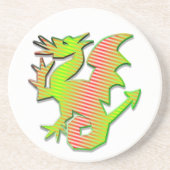 Stijlvolle draak zandsteen onderzetter (Voorkant)