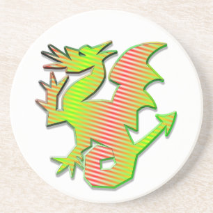 Stijlvolle draak zandsteen onderzetter