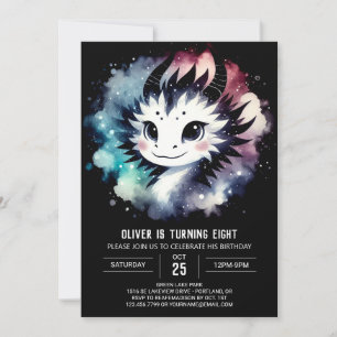 Stijlvolle Dragon Birthday bewerkbaar Kaart