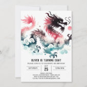 Stijlvolle Dragon Birthday Digital Kaart (Voorkant)
