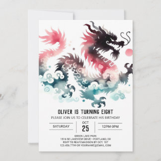 Stijlvolle Dragon Birthday Digital Kaart