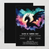 Stijlvolle Dragon Birthday Kaart (Voorkant / Achterkant)