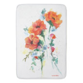 Stijlvolle drie vrolijke rode Waterverf papavers Badmat (Voorkant Verticaal)