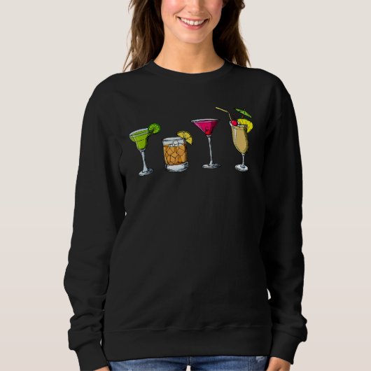 Stijlvolle Drinken Longdrinks Feest Alcohol Festiv Trui (Voorkant)