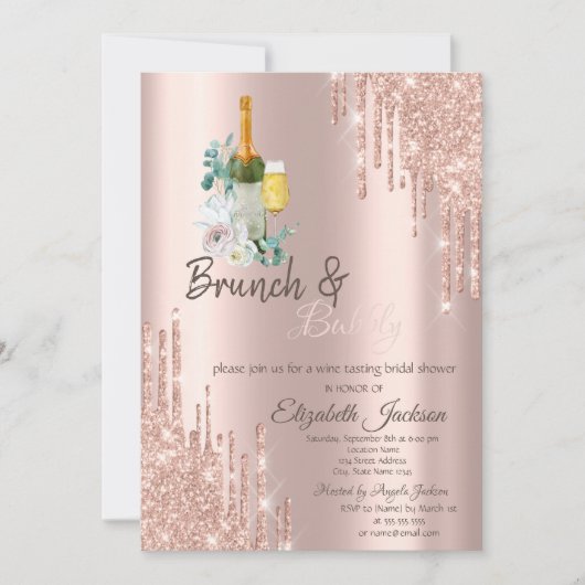 Stijlvolle drips Brunch en breekbaar Vrijgezellenf Kaart (Voorkant)