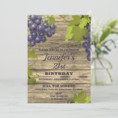 Stijlvolle druivenstokken 21e verjaardag uitnodigi kaart (Staand voorkant)