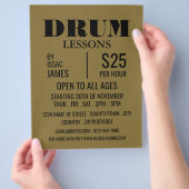 Stijlvolle drumles advertentie flyer (Hand)