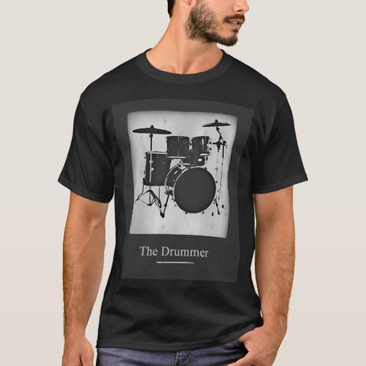 Stijlvolle Drummer van de Rock Band T-shirt (Voorkant)