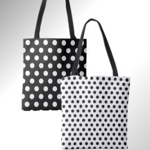 Stijlvolle Dubbele Stippen Zwart-wit Polka Dot Tas