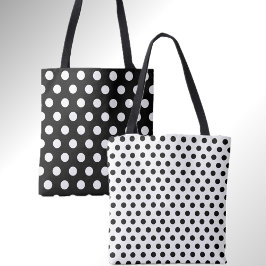 Stijlvolle Dubbele Stippen Zwart-wit Polka Dot Tas