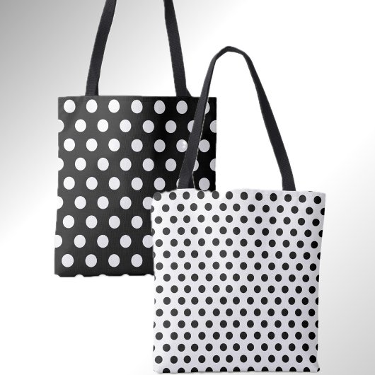 Stijlvolle Dubbele Stippen Zwart-wit Polka Dot Tas