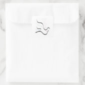 Stijlvolle duif in pasteelkleuren vierkante sticker (Tas)