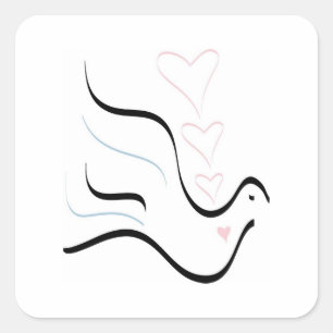Stijlvolle duif in pasteelkleuren vierkante sticker