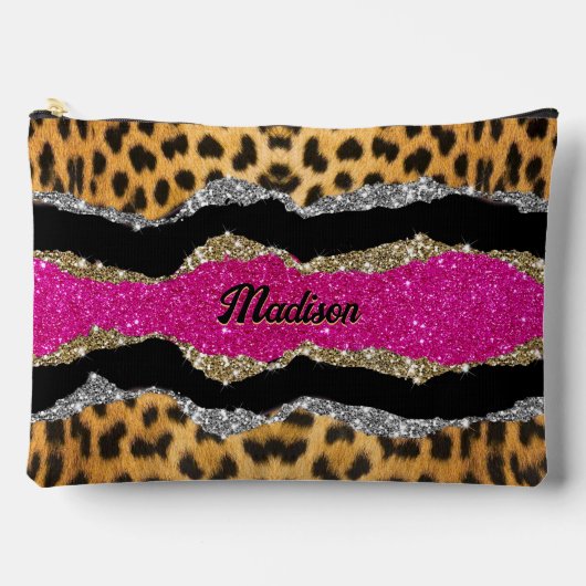 Stijlvolle, dunne, roze glittery-monogram voor die etui (Voorkant)