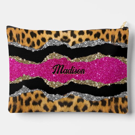 Stijlvolle, dunne, roze glittery-monogram voor die etui (Achterkant)