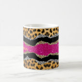 Stijlvolle, dunne, roze glittery-monogram voor die koffiemok (Center)