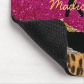 Stijlvolle, dunne, roze glittery-monogram voor die muismat (Hoek)