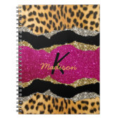 Stijlvolle, dunne, roze glittery-monogram voor die notitieboek (Voorkant)