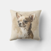 Stijlvolle dunne Tan Chihuahua Throw Cushion Kussen (Achterkant)