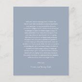 Stijlvolle Dusty Blue Budget Wedding Bedankt Card (Achterkant)