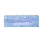 Stijlvolle Dusty Blue Glitter Retour Adreslabel Etiket (Voorkant)
