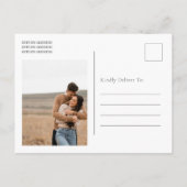 Stijlvolle Dusty Blue Modern Wedding Save the Date Aankondigingskaart (Achterkant)