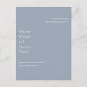Stijlvolle Dusty Blue Modern Wedding Save the Date Aankondigingskaart (Voorkant)