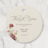 Stijlvolle Dusty Roos Wildbloemen Bruiloft Dank u Bedankjes Labels (Voorkant)
