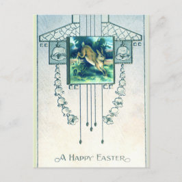 Stijlvolle  Easter Bunny Art Deco Briefkaart