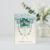 Stijlvolle Easter Bunny Art Deco Briefkaart (Staand voorkant)