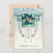 Stijlvolle Easter Bunny Art Deco Briefkaart (Voorkant / Achterkant)