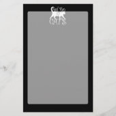 Stijlvolle echte Mannen liefdeskatten op een zwart Briefpapier (Voorkant)