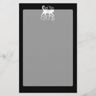 Stijlvolle echte Mannen liefdeskatten op een zwart Briefpapier