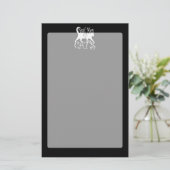 Stijlvolle echte Mannen liefdeskatten op een zwart Briefpapier (Staand voorkant)