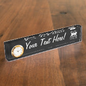 Stijlvolle echte Mannen liefdeskatten op een zwart Naambordje (Zijkant)