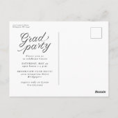 Stijlvolle één foto afstuderen aankondiging briefkaart (Achterkant)