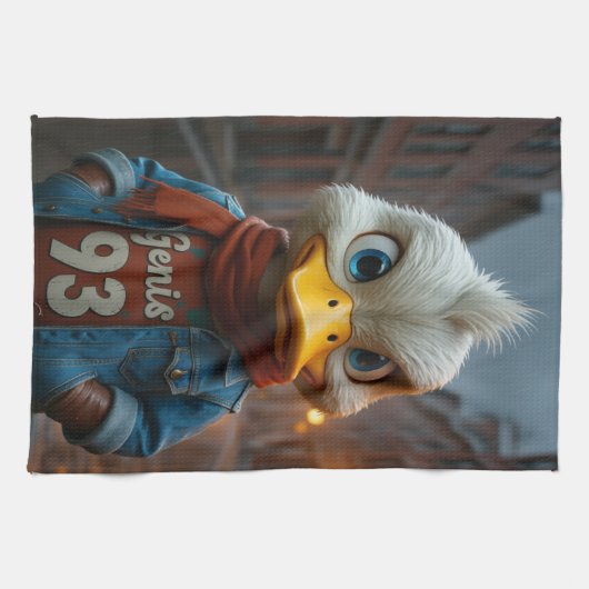 Stijlvolle eend in de stad keukenhanddoeken (Horizontaal)